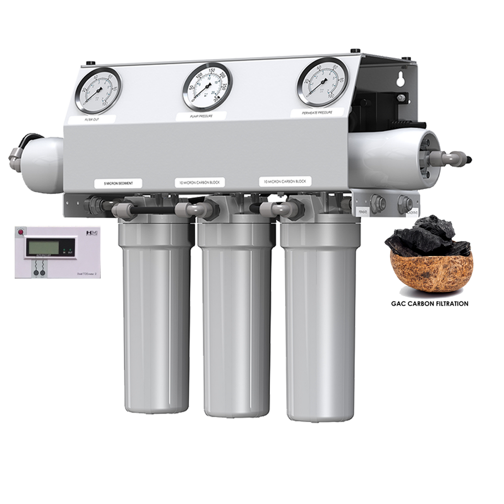 Custom Water 200 GPD 10" GAC Reverse Osmosis System With TDS Meter