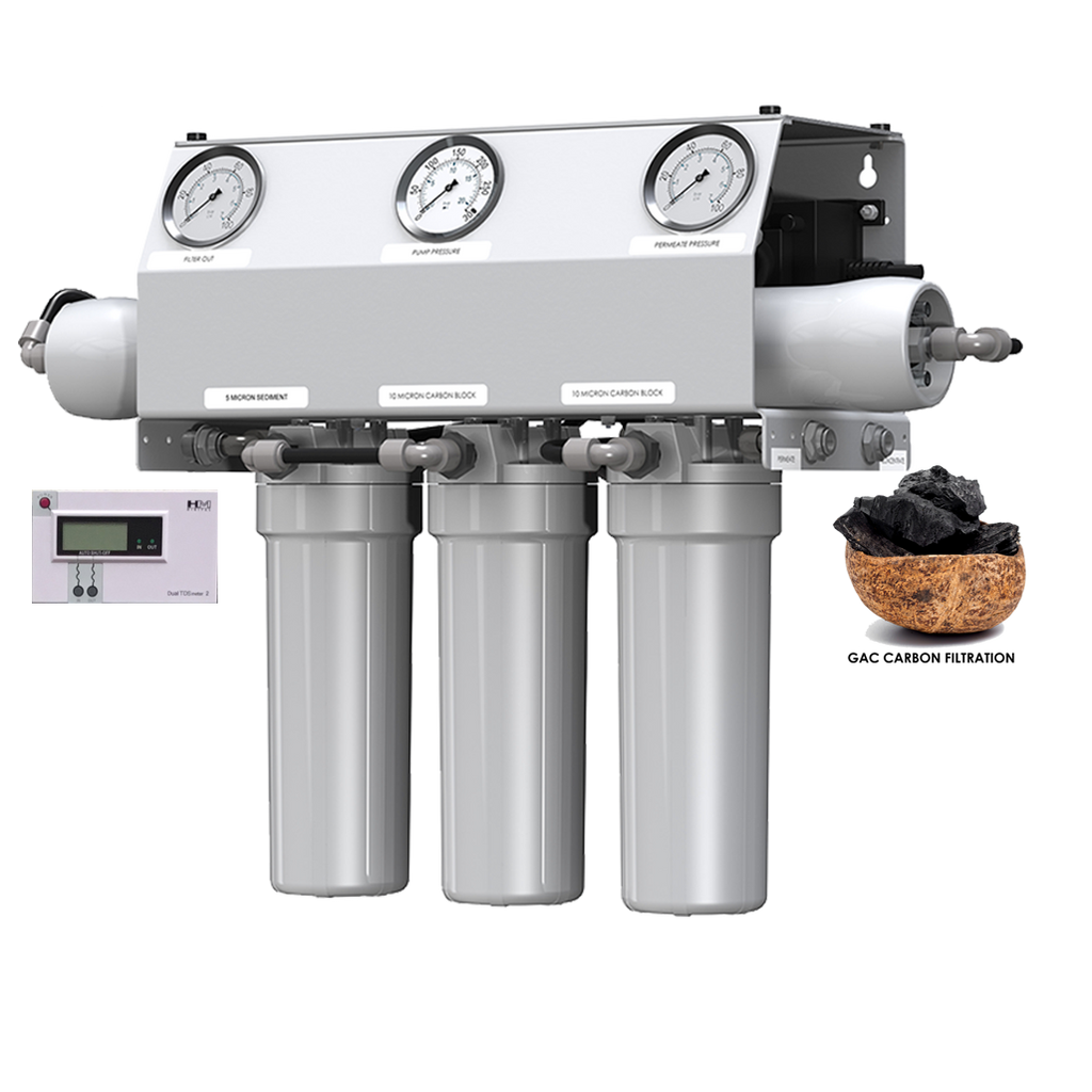 Custom Water 300 GPD 10" GAC Reverse Osmosis System With TDS Meter