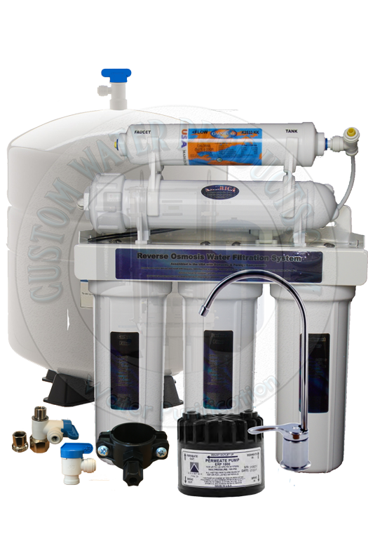 Custom Water Products 5 Stage Reverse Osmosis System with Permeate Pump